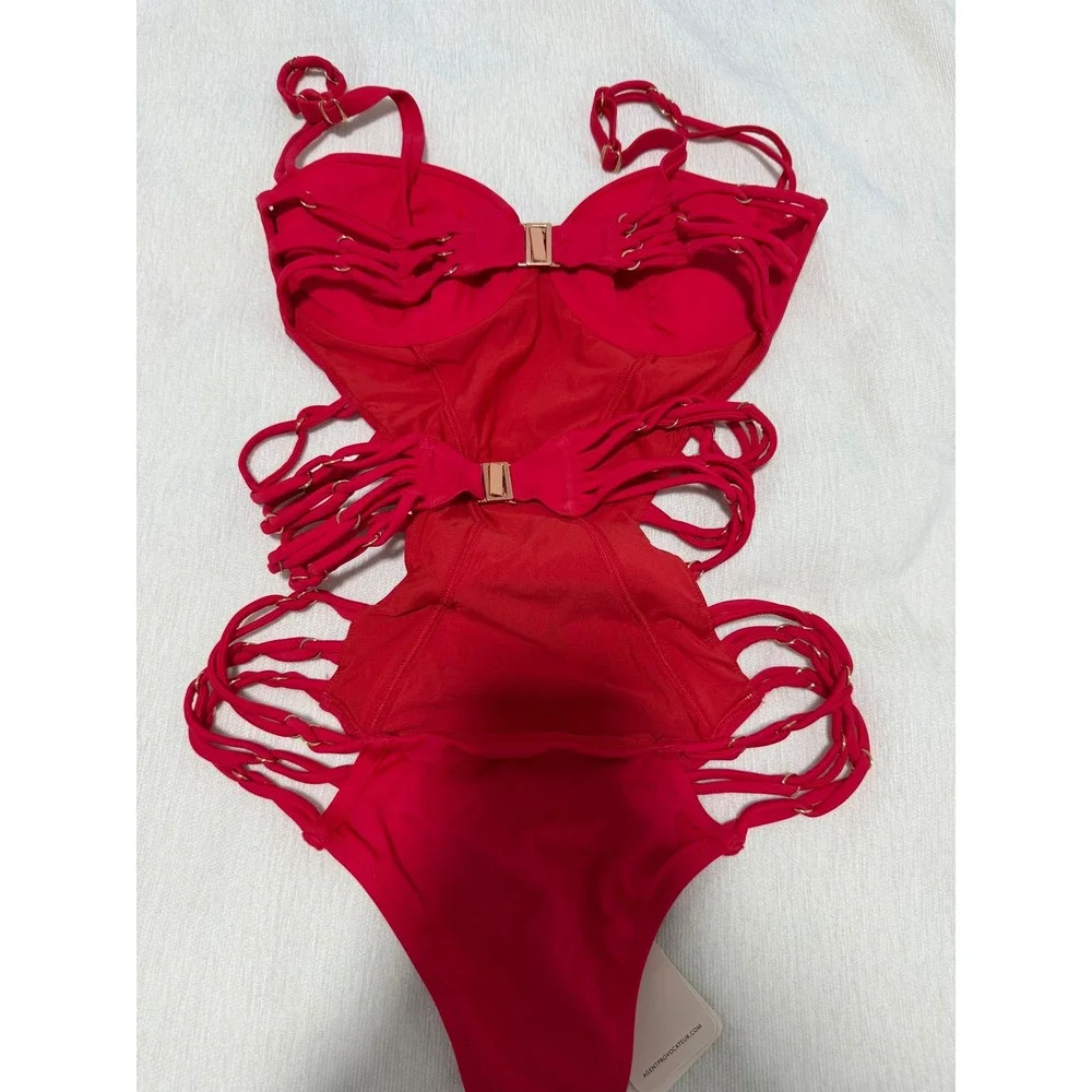 Agent Provocateur Montana Red‎ One-Piece Swimsuit 34D NWT Cut-Out Underwire NWT